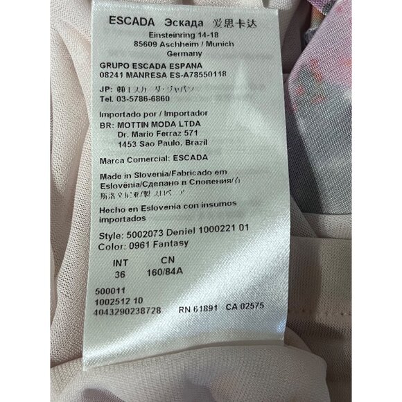 ESCADA Dress Deniel Fantasy Floral Knee Length Sleeveless Dress Multicolor US 6 - Picture 12 of 14